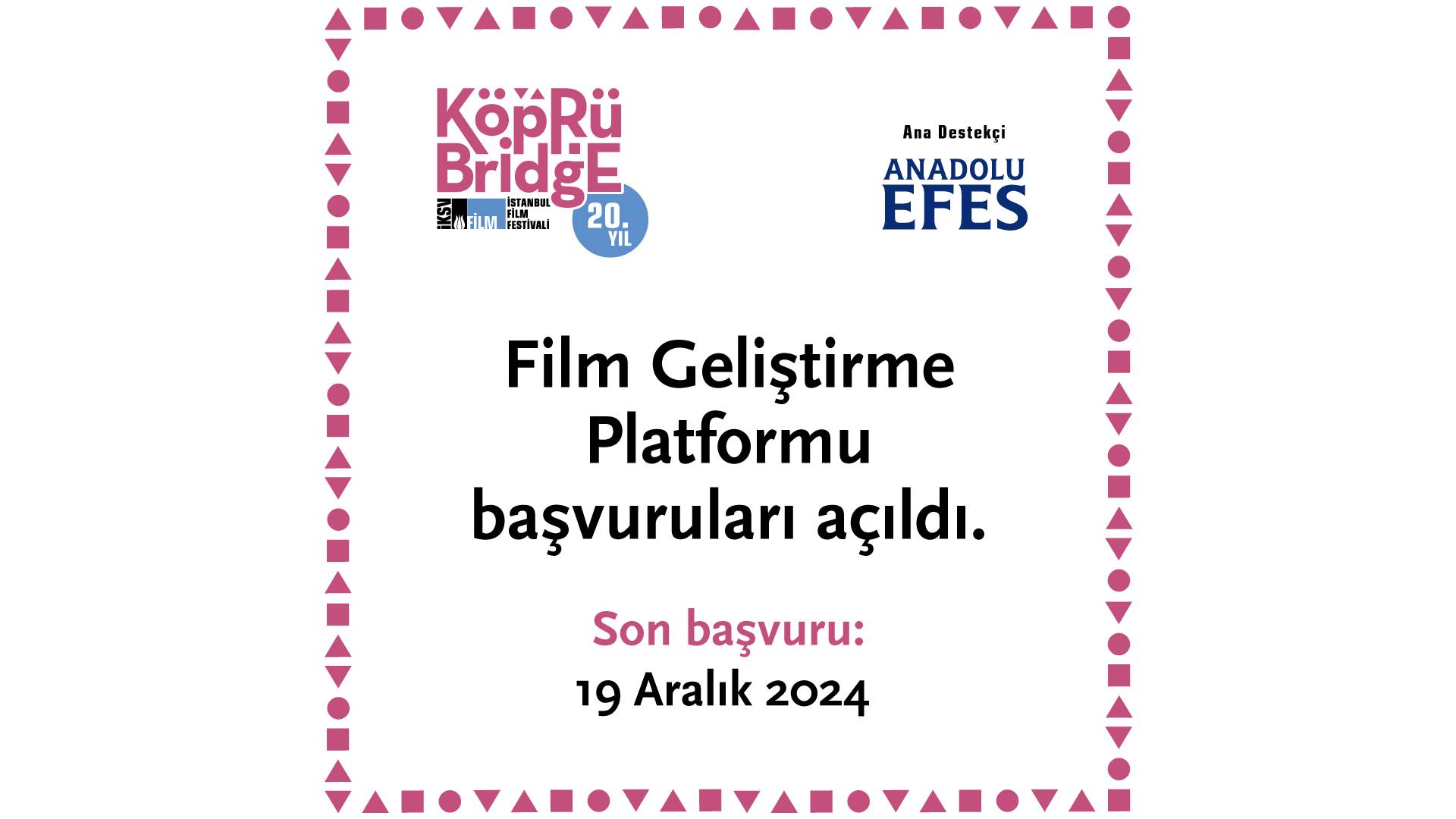 20. Köprüde Buluşmalar Film Geliştirme Platformu için proje başvuruları açıldı